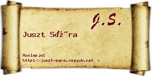 Juszt Sára névjegykártya
